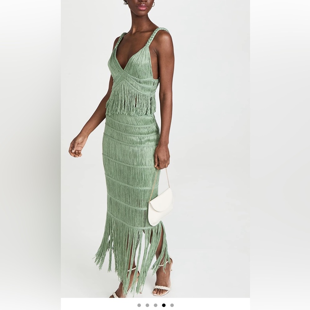 JONATHAN SIMKHAI CLAUDETTE MACRAME BRALETTE & CORDELIA MACRAME SKIRT